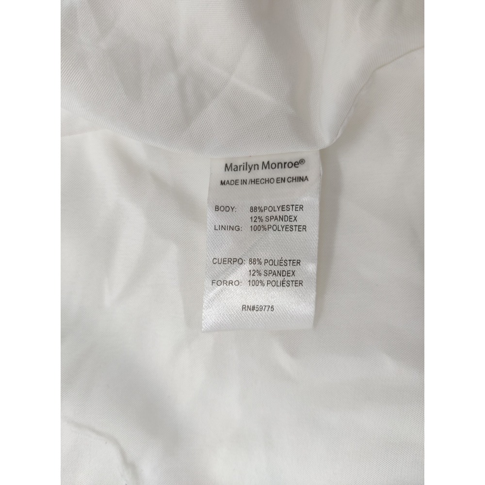 Marilyn Monroe Womens White Open Front Blazer Jacket Gold Back Zippers Large NEW - Picture 6 of 9